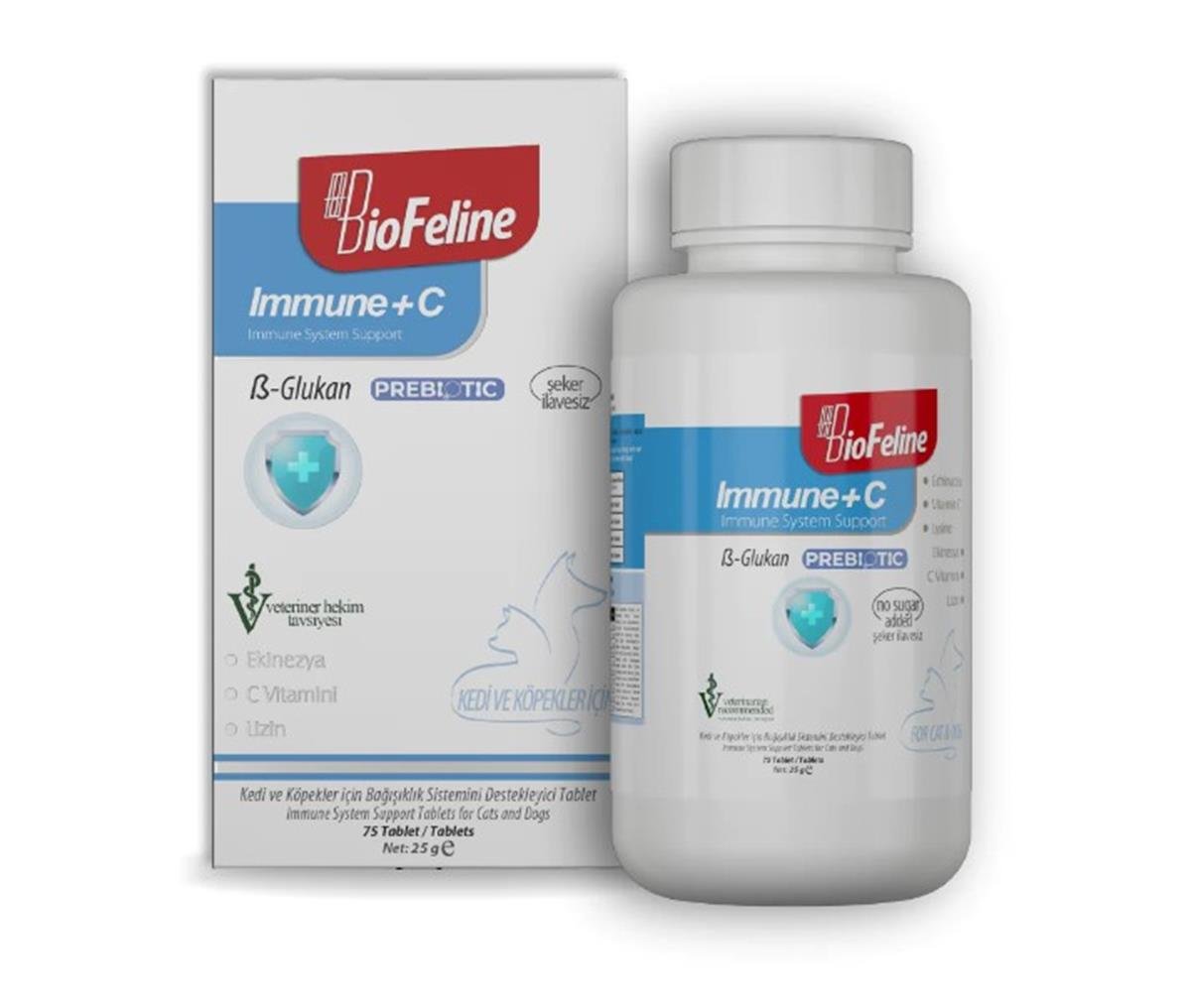 BIOFELİNEImmune+C Tablet (Kedi Ve Köpekler İçin Bağışıklık Sistemini Güçlendiren Bağışıklık Sistemi Destek Tableti)