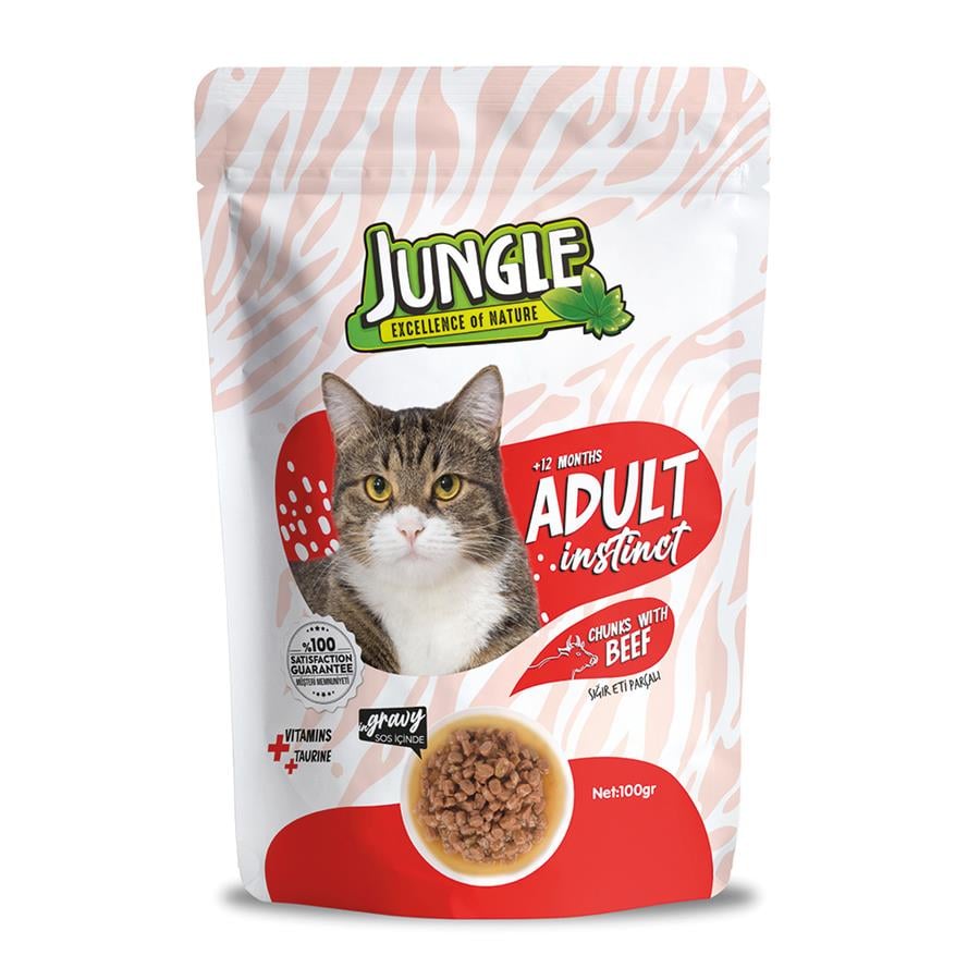 JUNGLEJungle Biftekli Kedi Yaş Maması 100 Gr.