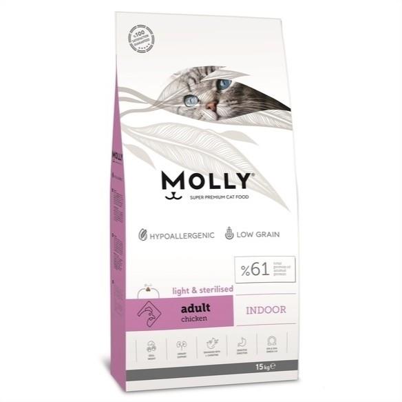 MollyMolly Kısır Tavuklu Yetişkin Kedi Maması 15 Kg.