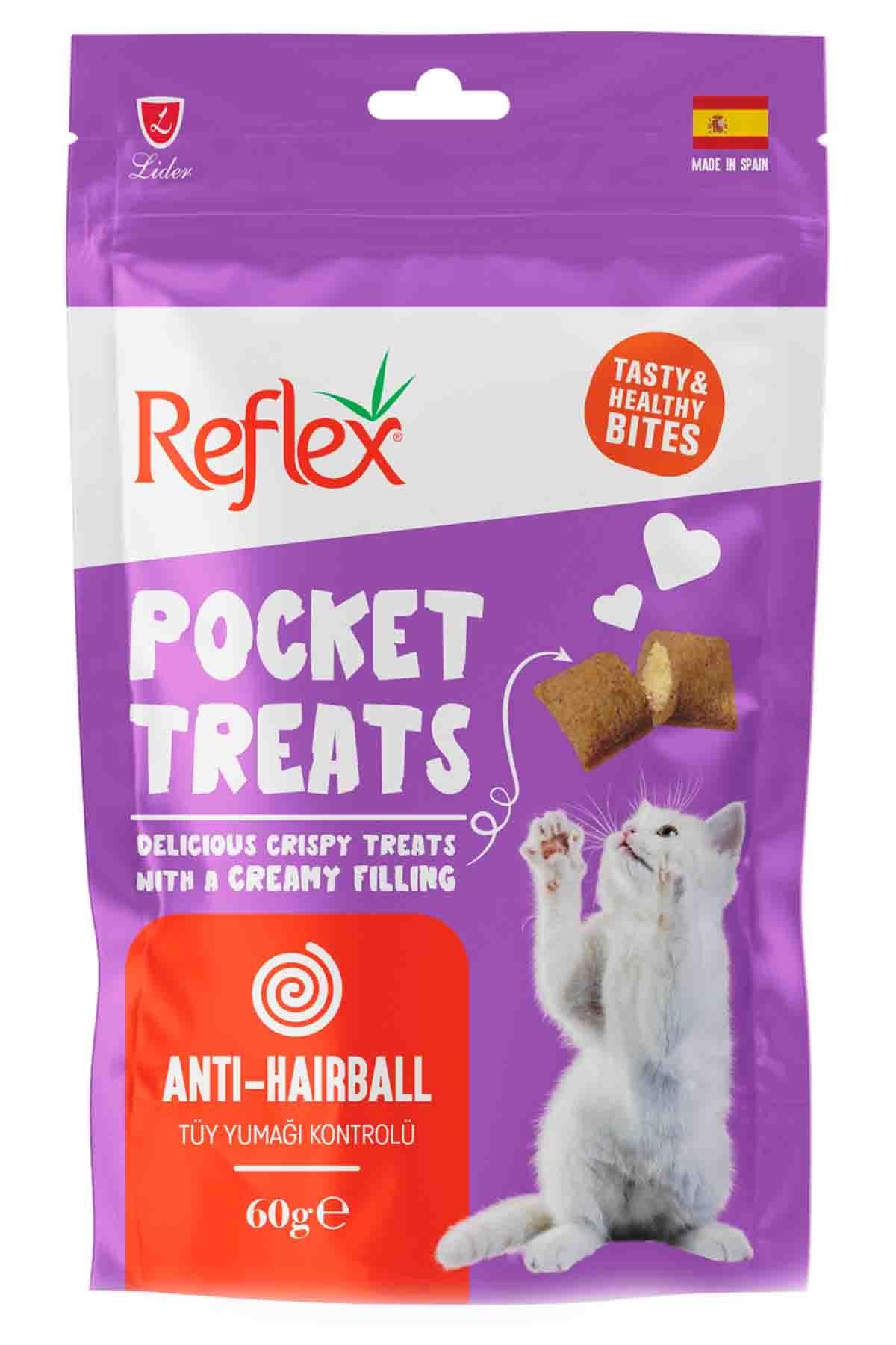 REFLEXReflex Pocket Treats Tüy Yumağı Kontrolü Yetişkin Kedi Ödül Maması 60gr