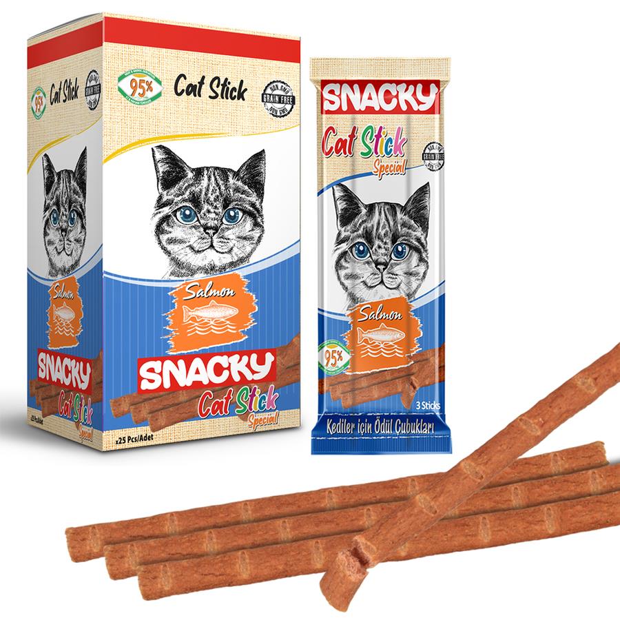 SNACKYSnacky Kedi Stick Ödül Somonlu 3*5 gr