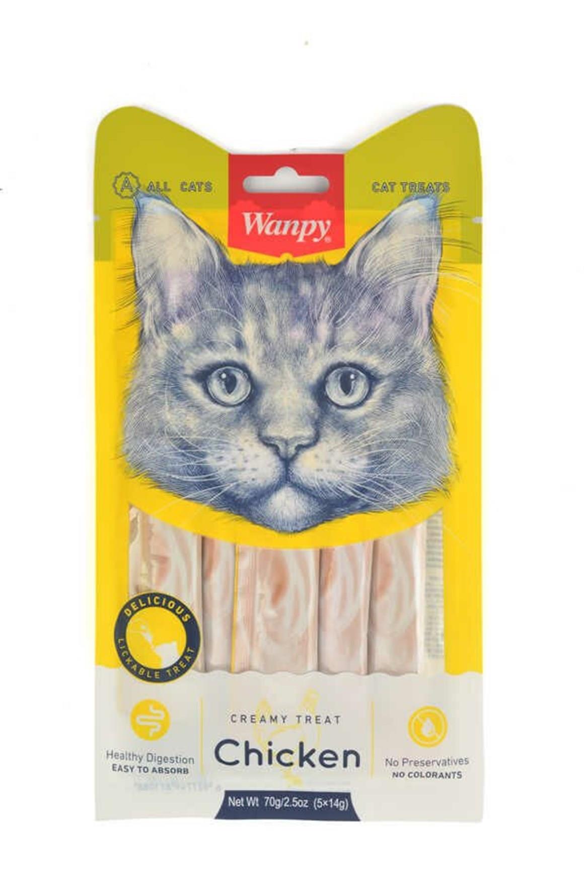 Wanpy Tavuklu Sıvı Kedi Ödülü 5x14 Gr