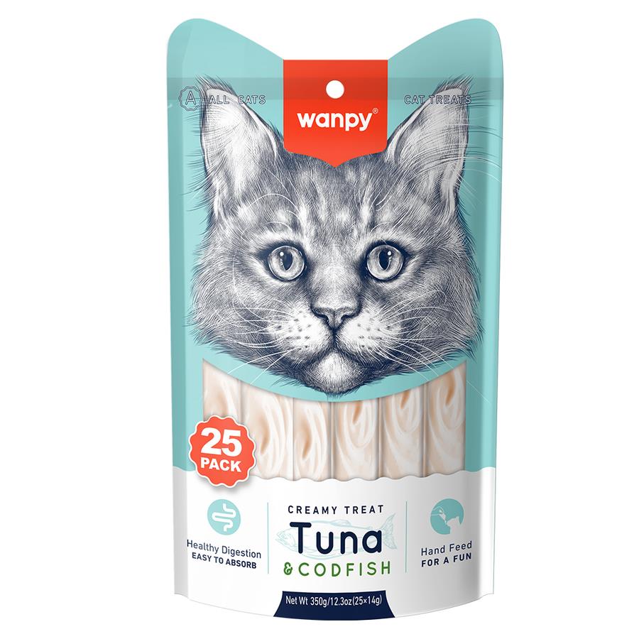 WANPYWanpy Ton&Morina Balıklı 25*14 gr Krema Kedi Ödülü