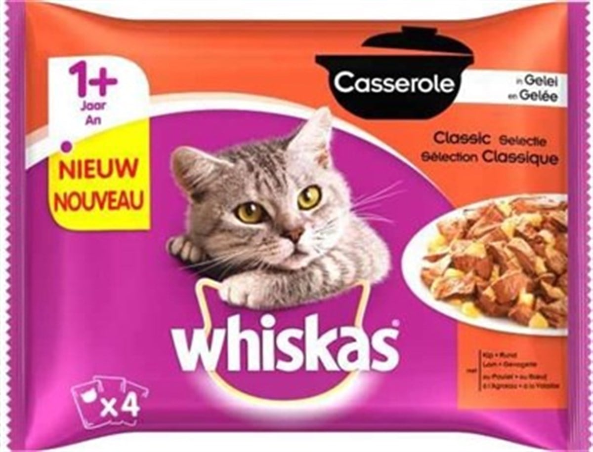 WHİSKASWhiskas Pouch Güveç Klasik Seçenekler Kedi Yaş Maması 4 Adet x 85 Gr