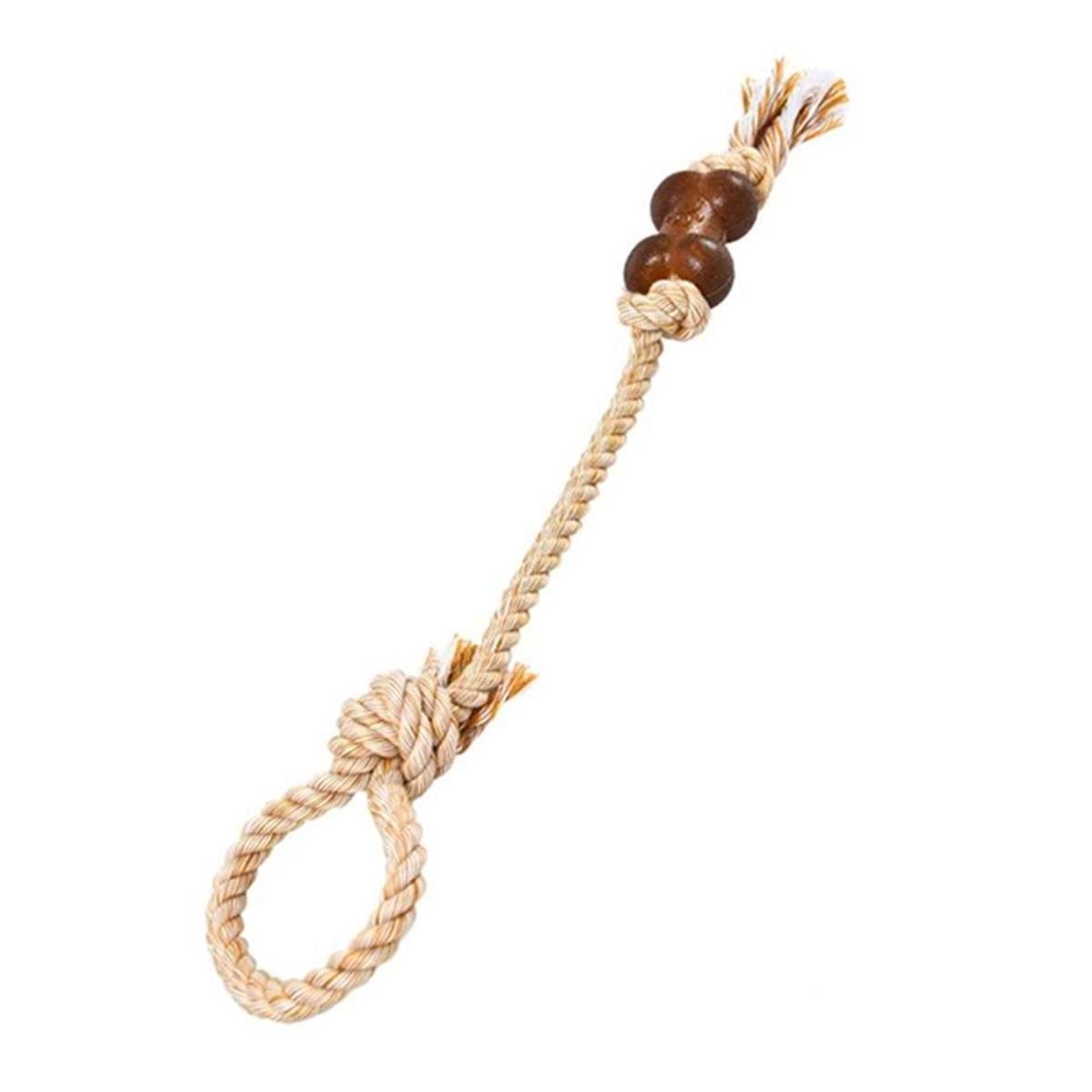 ZampaZampa Çekiştirmeli Halat Kemikli Köpek Oyuncağı Kahverengi 52 cm