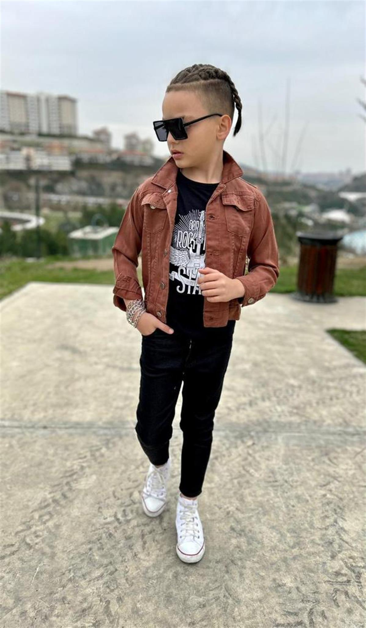 Erkek Çocuk Gabardin 3'lü Takım Tarçın Renk-Erkek Çocuk Alt Üst Takım-Bebegimindolabinda.com