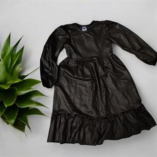 Kız Çocuk Deri Elbise Acı Yeşil Renk-Kız Çocuk Elbise-Bebegimindolabinda.com