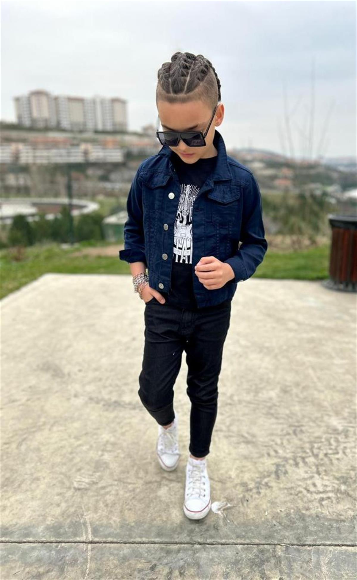Erkek Çocuk Gabardin 3'lü Takım Lacivert Renk-Erkek Çocuk Alt Üst Takım-Bebegimindolabinda.com