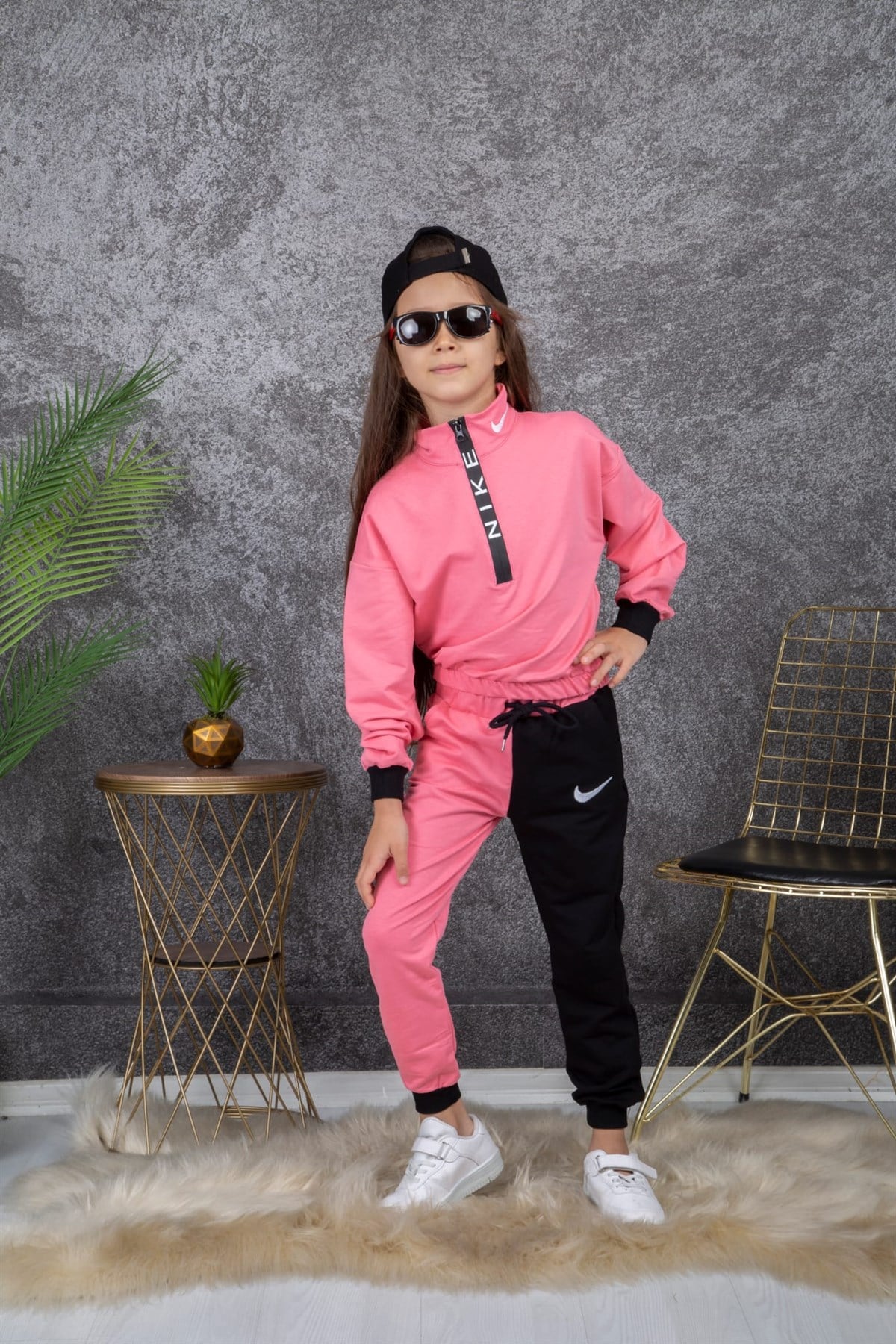 Kız Çocuk Pembe 2' li Eşofman Takımı-Kız Çocuk Alt Üst Takım-Bebegimindolabinda.com