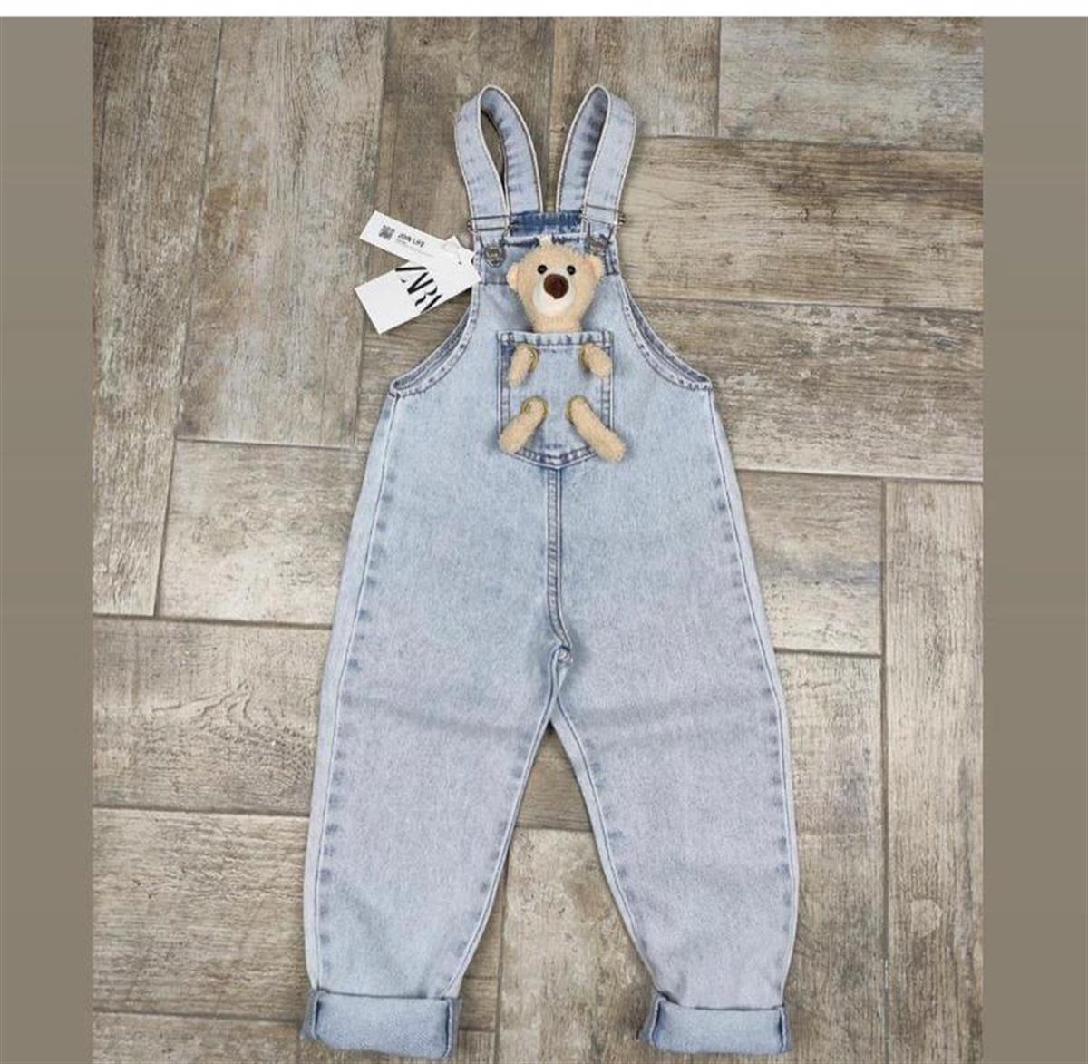 Unisex Çocuk Mavi Kot Salopet-Erkek Çocuk Alt Üst Takım-Bebegimindolabinda.com