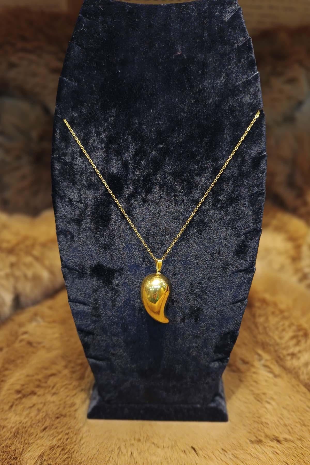 Eswomes Damla Kolye Uçlu Zincir Gold