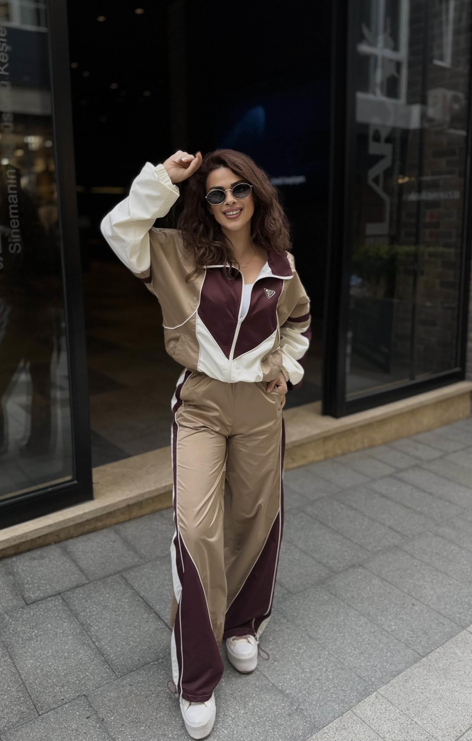 Eswomes Paraşüt Kumaş Üstü Cepli Takım Bordo