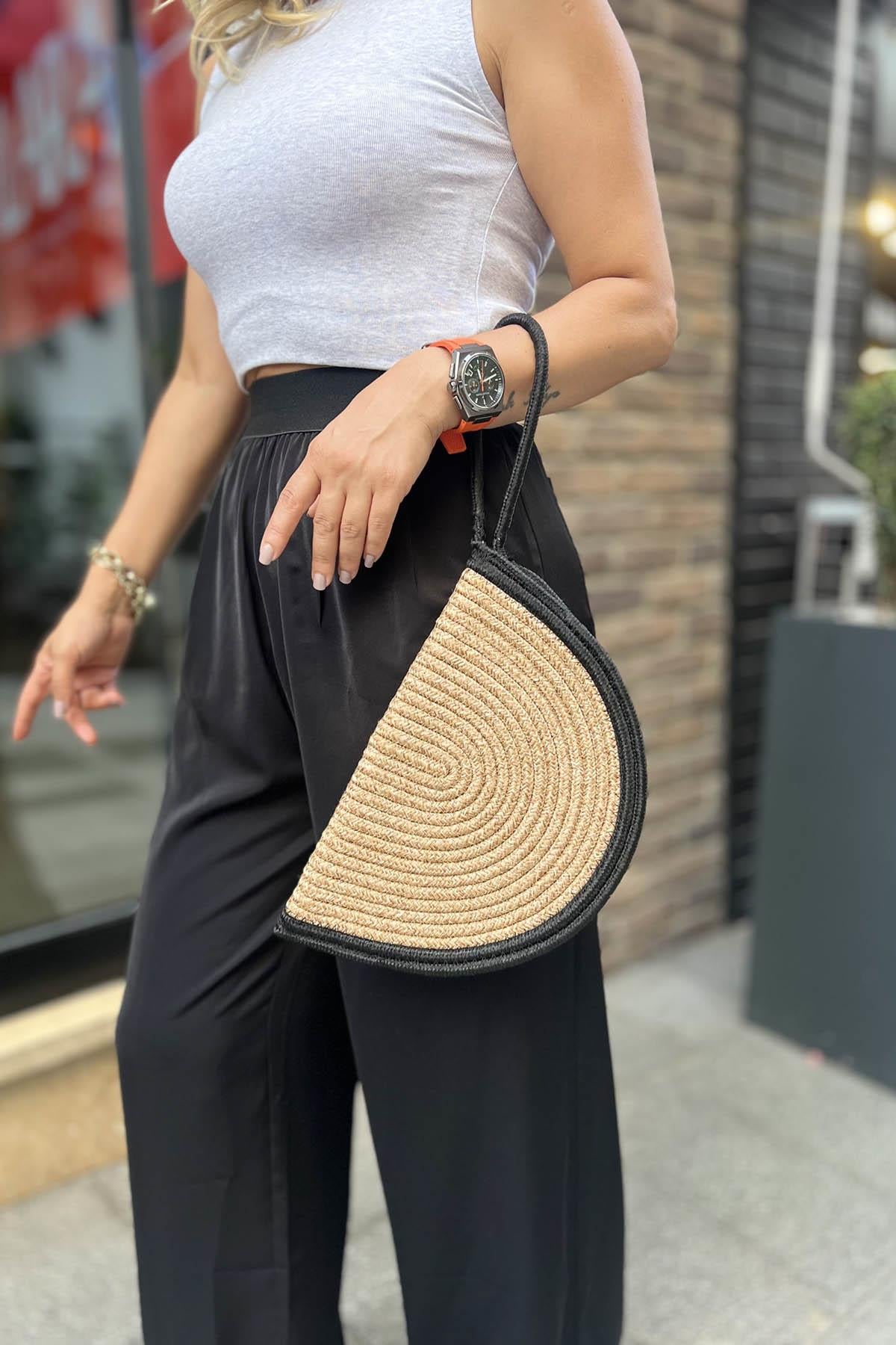 Eswomes Yelpaze Model El Çantası Siyah