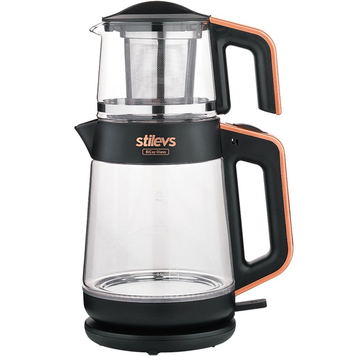 Stilevs SIH-30550 Biçay Glass 1650 W Cam Elektrikli Çay Makinesi Bakır