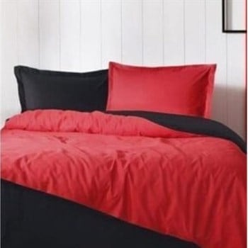 Özdilek Colormix Düz Kırmızı Siyah Tek Kişilik Nevresim Takımı