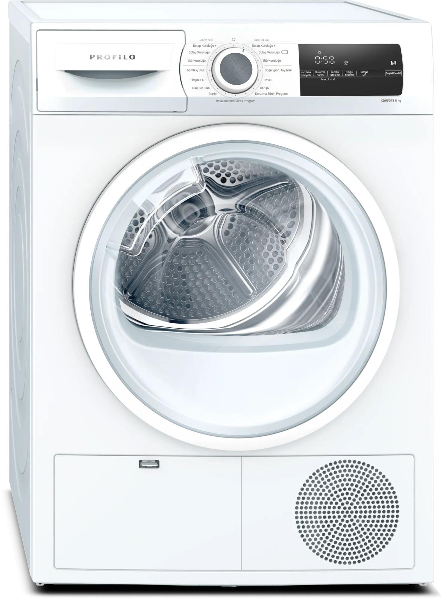 Profi̇lo KM8611HTR Isi Pompali 8 KG Kurutma Maki̇nesi