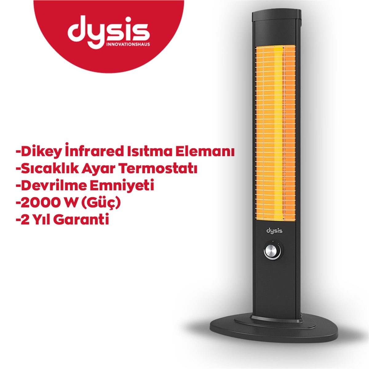 Dysis HTR-7405 Comfort Dikatronik Elektrikli Soba Isıtıcı 2000W