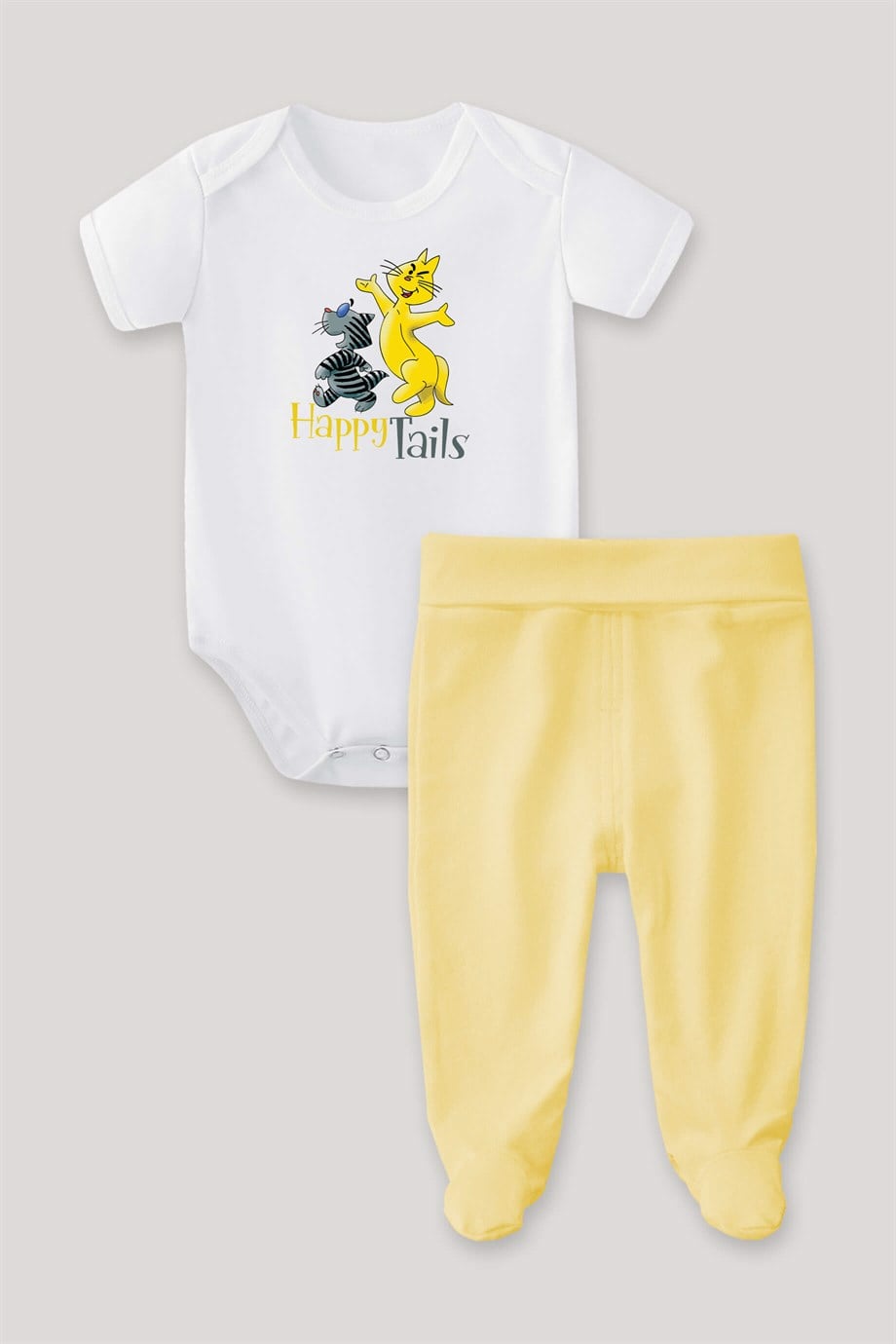 Happy Tails Bebek Body Patikli Alt Üst Takım