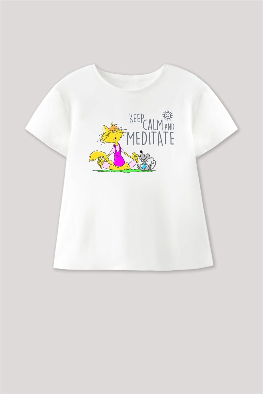 Keep Calm and Meditate Kız Çocuk Tişört