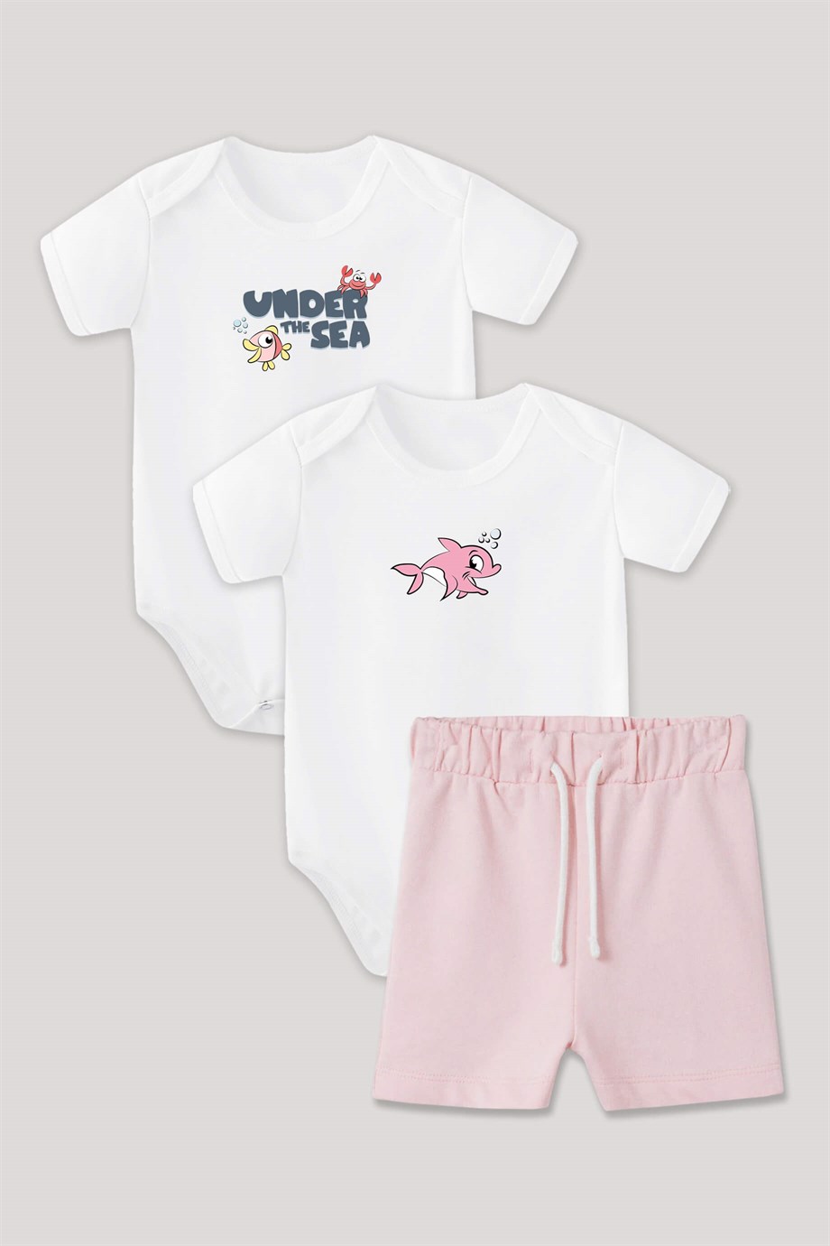 Under the Sea Bebek Body Şort Üçlü Set