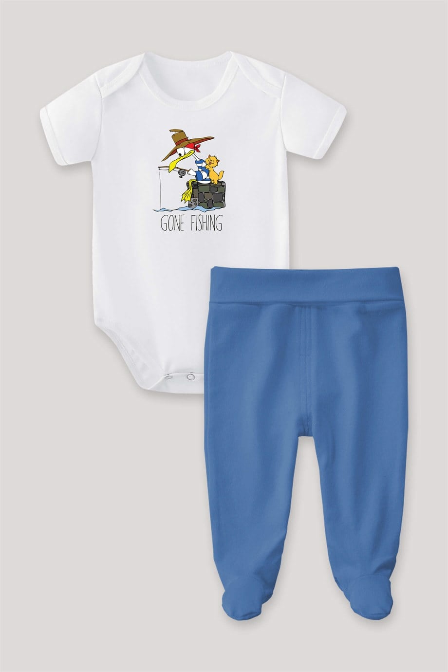 Gone Fishing Bebek Body Patikli Alt Üst Takım