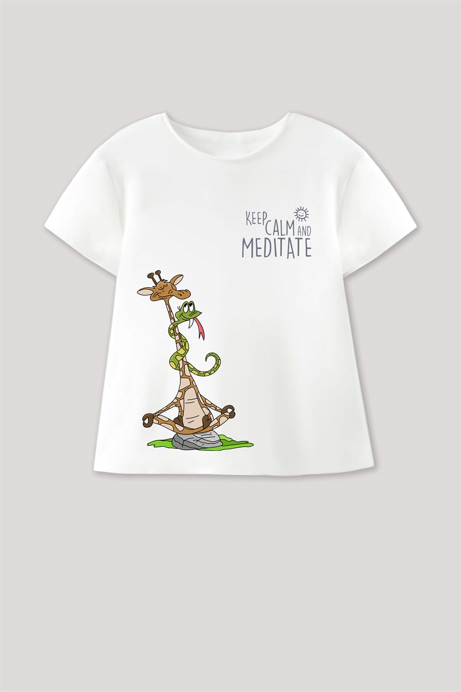 Keep Calm and Meditate Kız Çocuk Tişört
