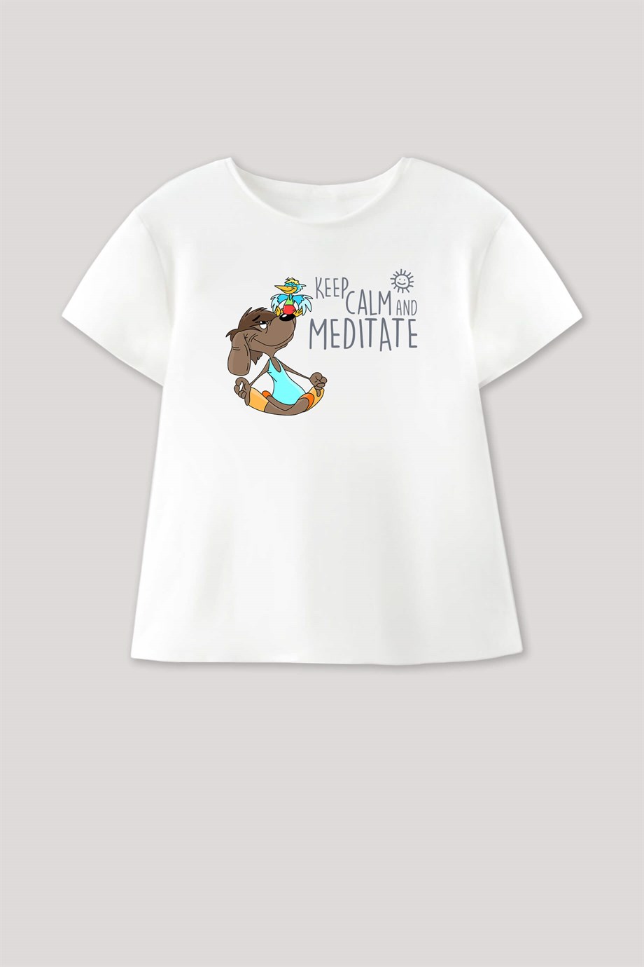 Keep Calm and Meditate Kız Çocuk Tişört