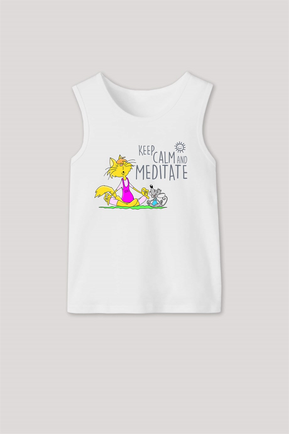Keep Calm and Meditate Kolsuz Tişört