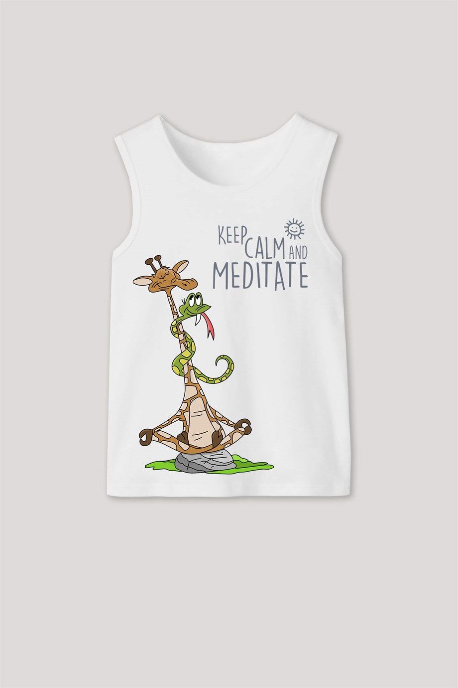 Keep Calm and Meditate Kolsuz Tişört
