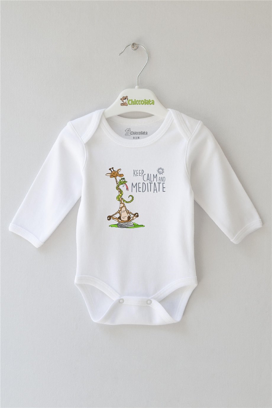 Keep Calm and Meditate Uzun Kollu Bebek Body