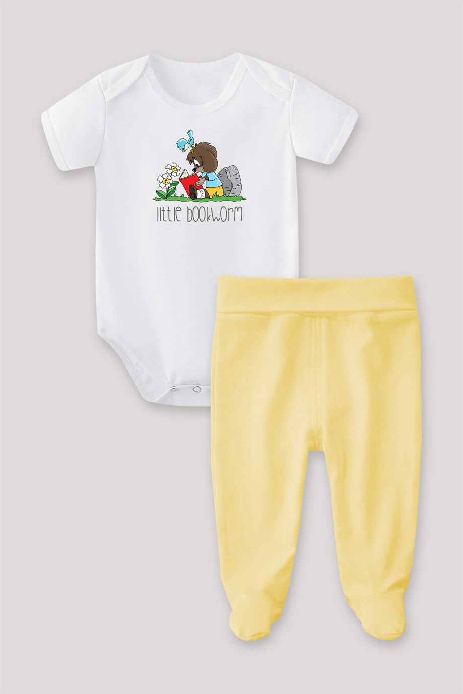 Little Bookworm Bebek Body Patikli Alt Üst Takım