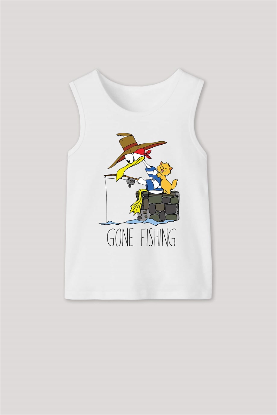 Gone Fishing Kolsuz Tişört