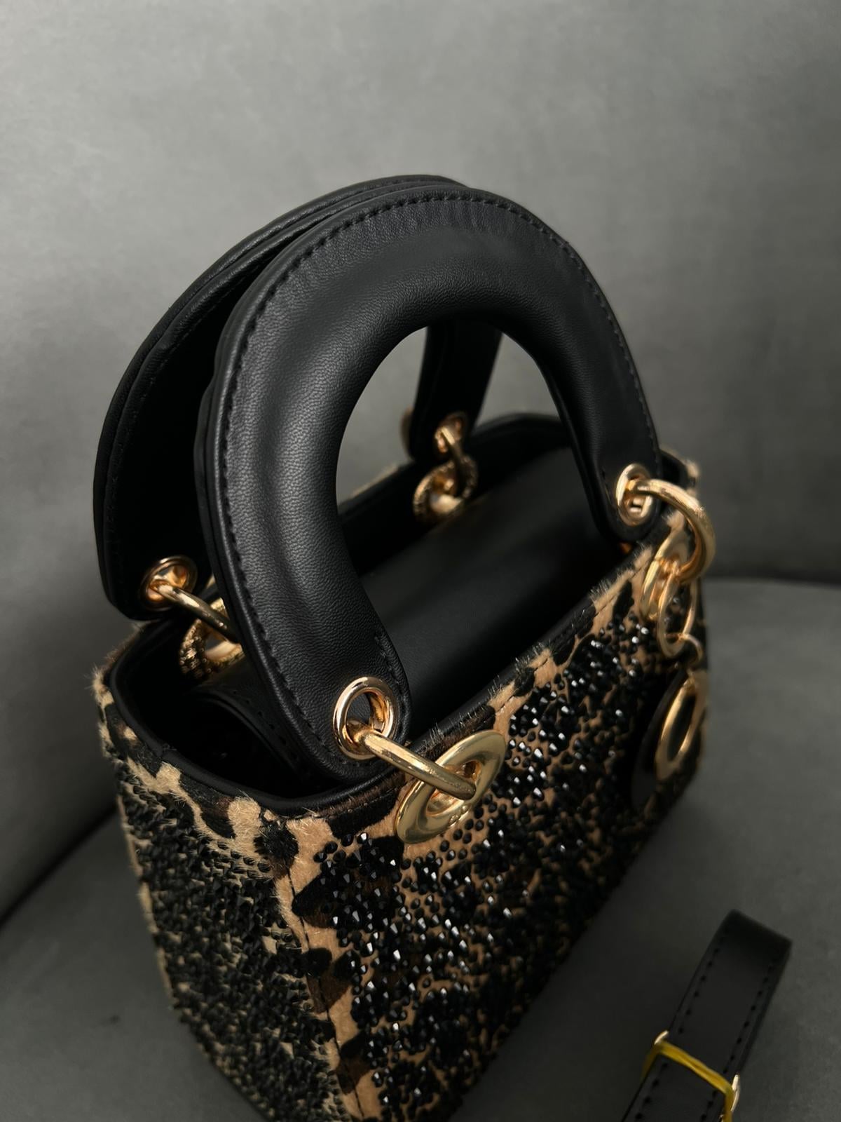 DİAMOND TAŞLİ ÇANTA LEOPAR RENK