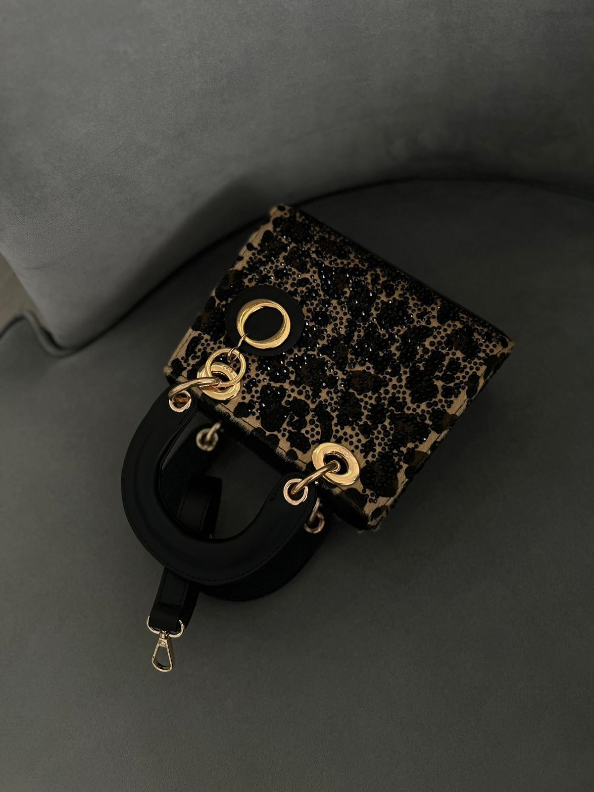 DİAMOND TAŞLİ ÇANTA LEOPAR RENK