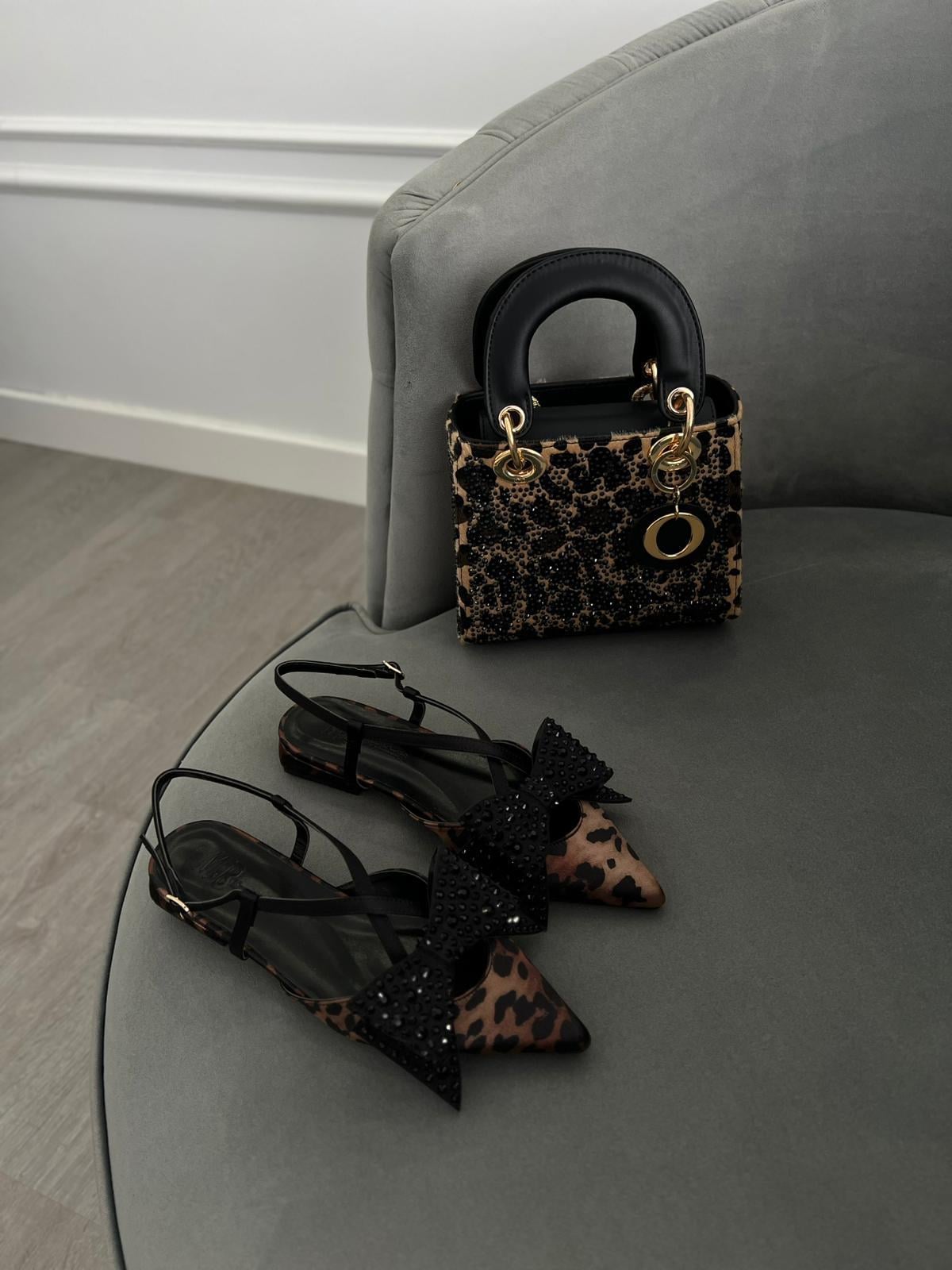 MİNAKA LEOPAR BSATEN LEOPAR TAŞ DETAY KADIN BABET