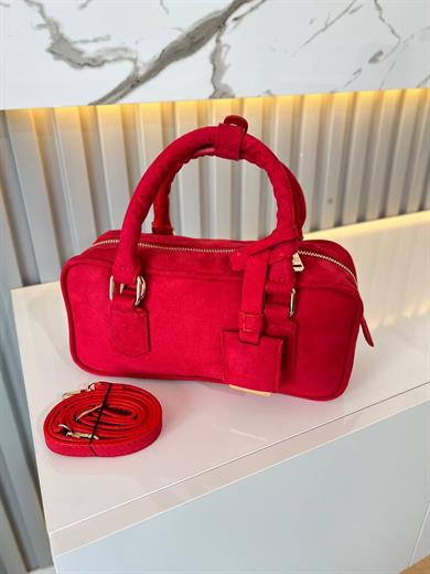  LUXE KIRMIZI SÜET KADIN ÇANTA