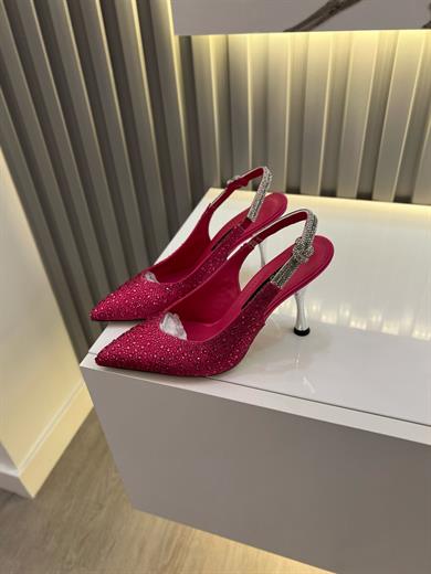 ADELA PEMBE SATEN TAŞ DETAY KADIN TOPUKLU