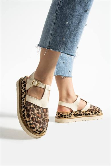 Bej file ,File Detaylı Sandalet 