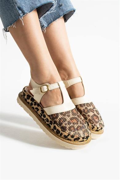 Bej file ,File Detaylı Sandalet 