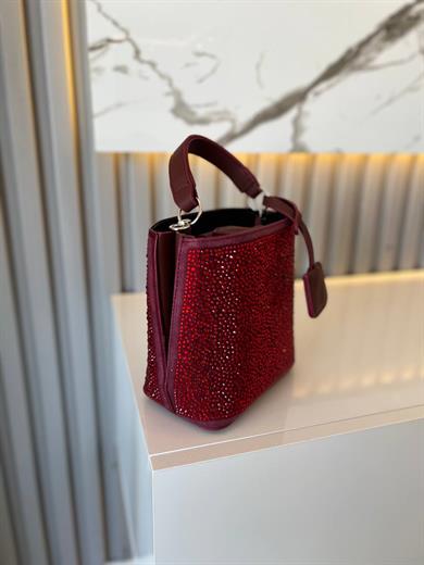 DİAMOND TAŞLİ ÇANTA BORDO   RENK