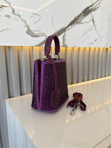 DİAMOND TAŞLİ ÇANTA MOR RENK
