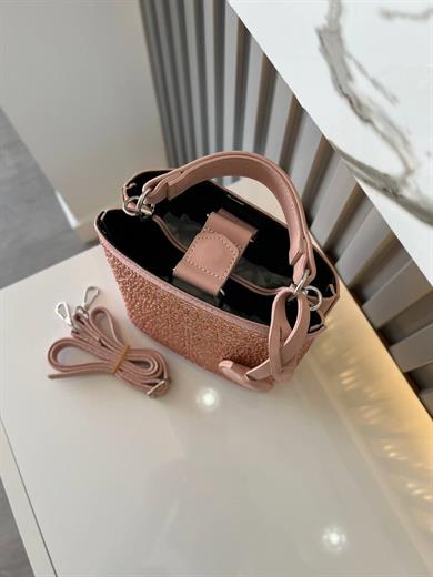 DİAMOND TAŞLİ ÇANTA PUDRA RENK