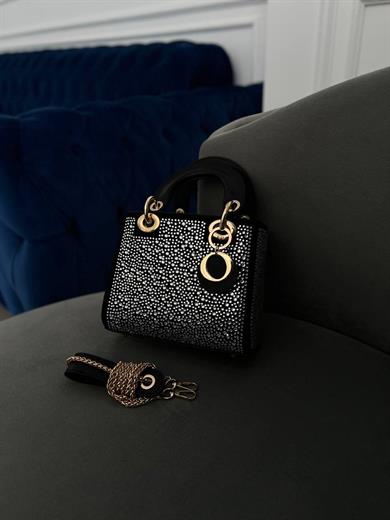 DİAMOND TAŞLİ ÇANTA SİYAH CANCAN RENK