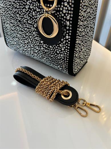 DİAMOND TAŞLİ ÇANTA SİYAH CANCAN RENK