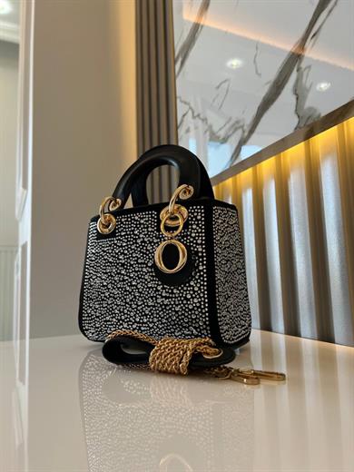 DİAMOND TAŞLİ ÇANTA SİYAH CANCAN RENK