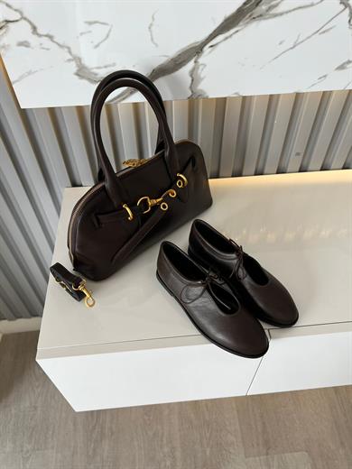 kahve kadın ayakkabısı.ve kombin çanta 