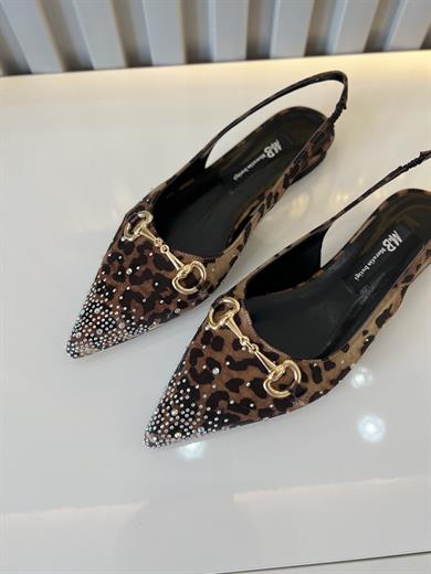 LAUREN TAŞ DETAYLI LEOPAR RENK KADIN BABET