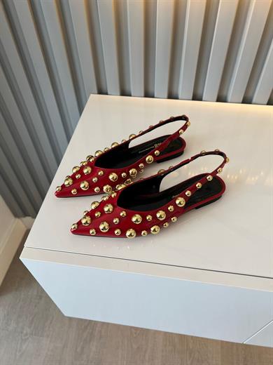 LORİNDA KIRMIZI  RUGAN TROK DETAY  KADIN BABET