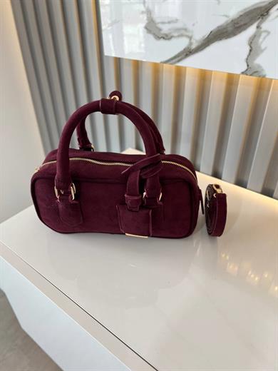 LUXE BORDO SÜET KADIN ÇANTA