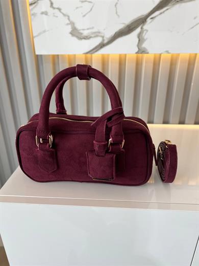 LUXE BORDO SÜET KADIN ÇANTA